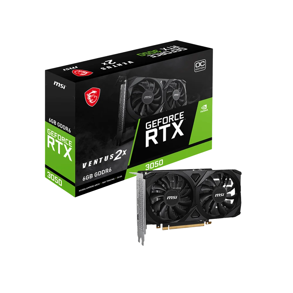 Card màn hình MSI RTX 3050 Ventus 2x 6Gb OC