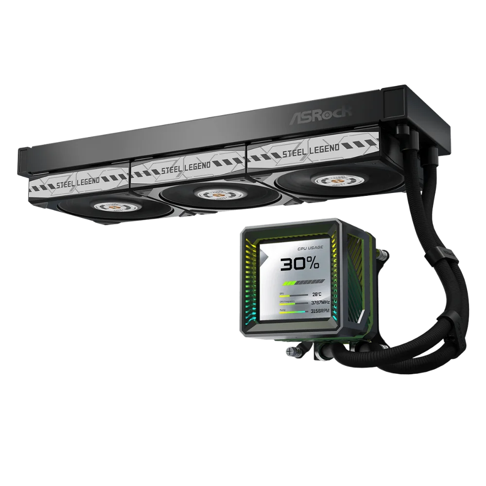 Tản nhiệt nước AIO ASROCK STEEL LEGEND DARK 360 LCD