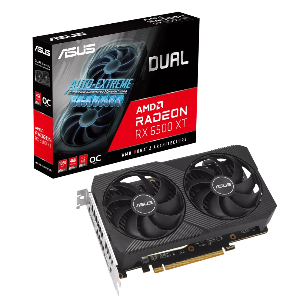 Card màn hình Asus DUAL-RX 6500 XT-O4G V2