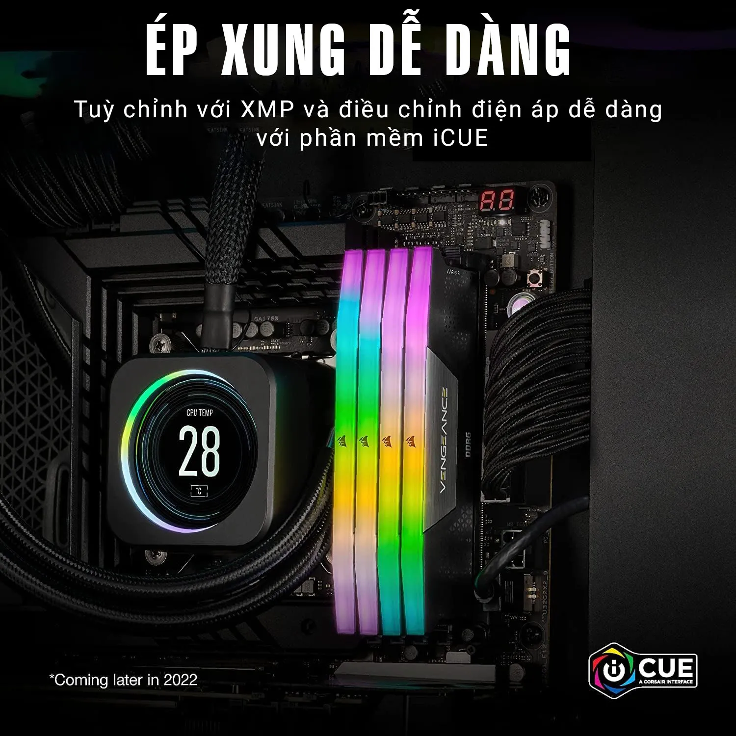 Ram Desktop Corsair Vengeance RGB (CMH64GX5M2B5600C40) 64GB (2x32GB) DDR5 5600MHz
