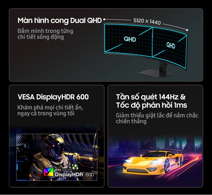 Màn hình Gaming Samsung Odyssey G9 G91F 49 inch DQHD 144Hz 1ms VA LS49FG912EEXXV