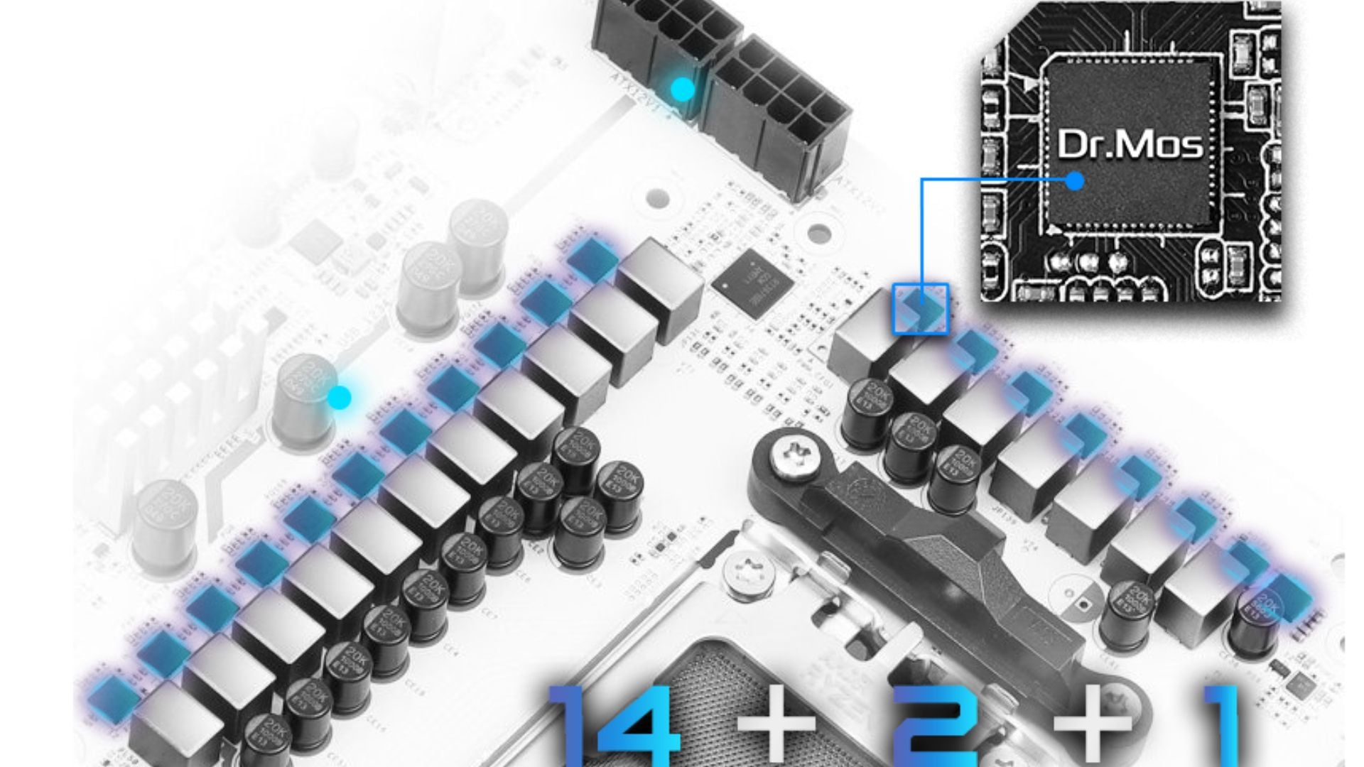 Mạch VRM khủng với 14+2+1 Power Phase với Dr.MOS cao cấp