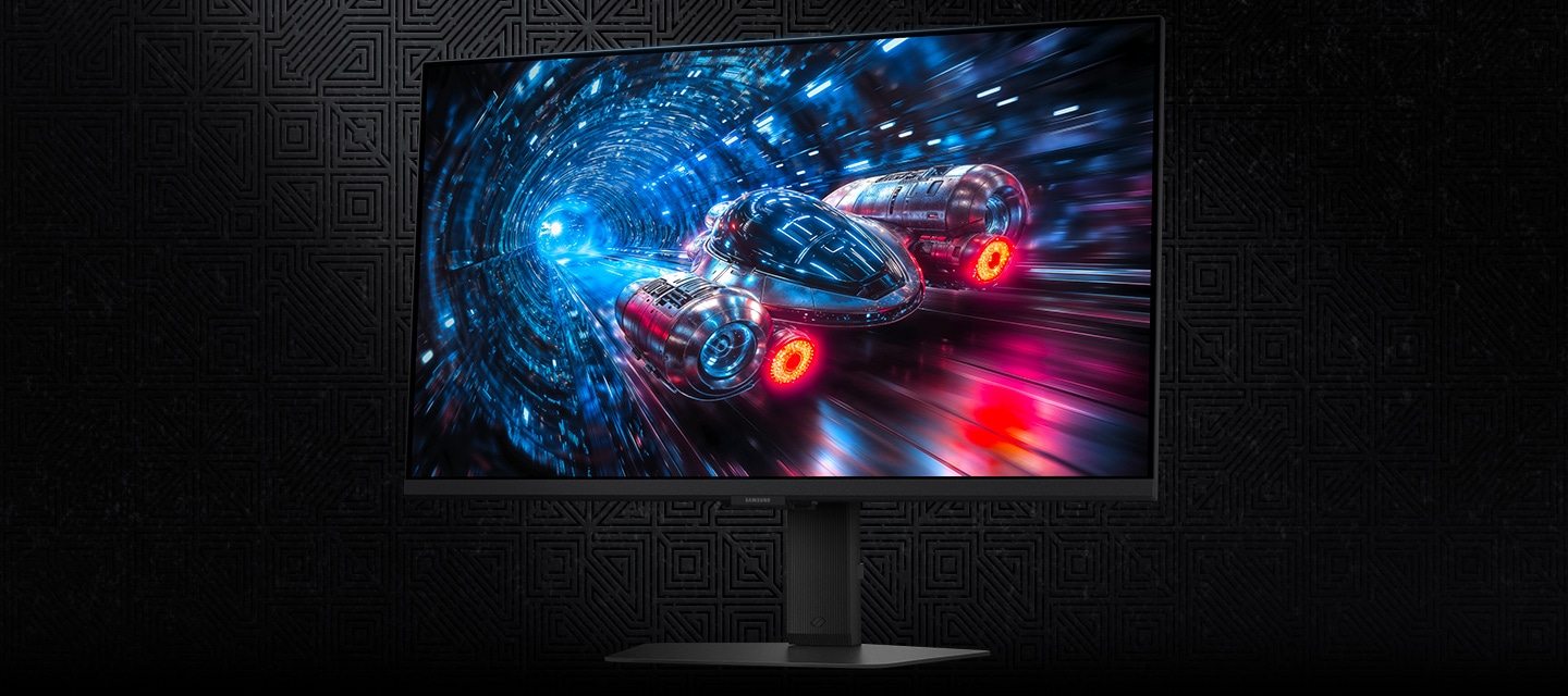 Một con tàu vũ trụ đang đi qua một đường hầm màu xanh neon.