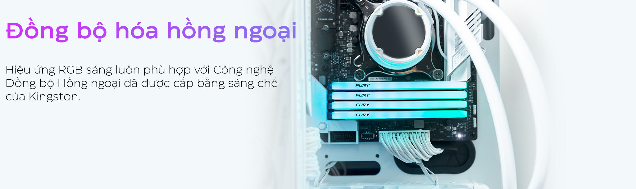 Ram Desktop Kingston Fury Beast White RGB